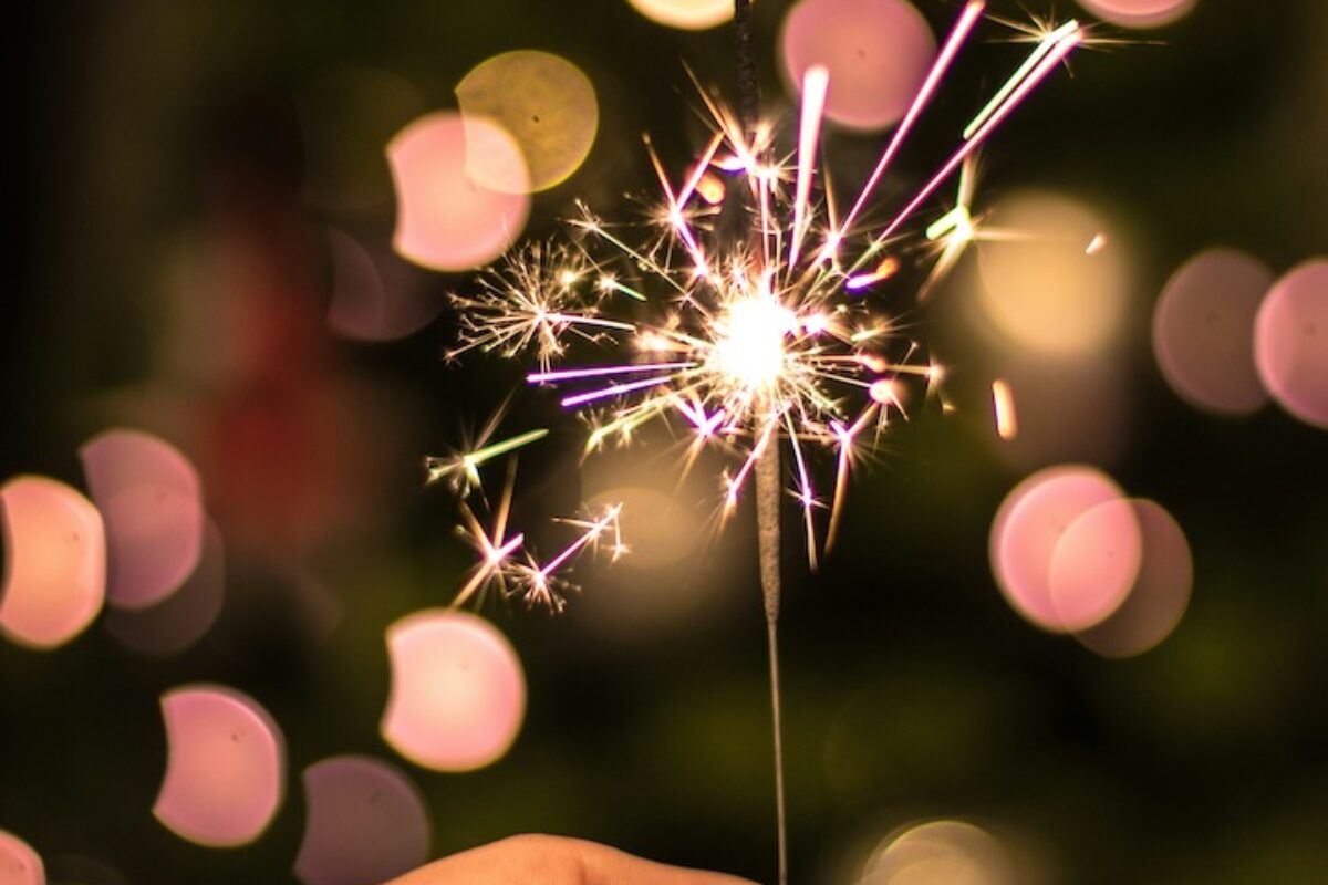 a photo of a sparkler in celebration