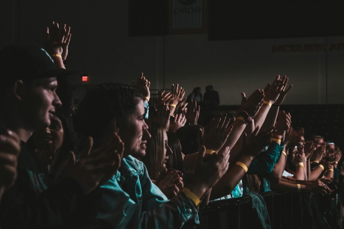 stock photo of people clapping