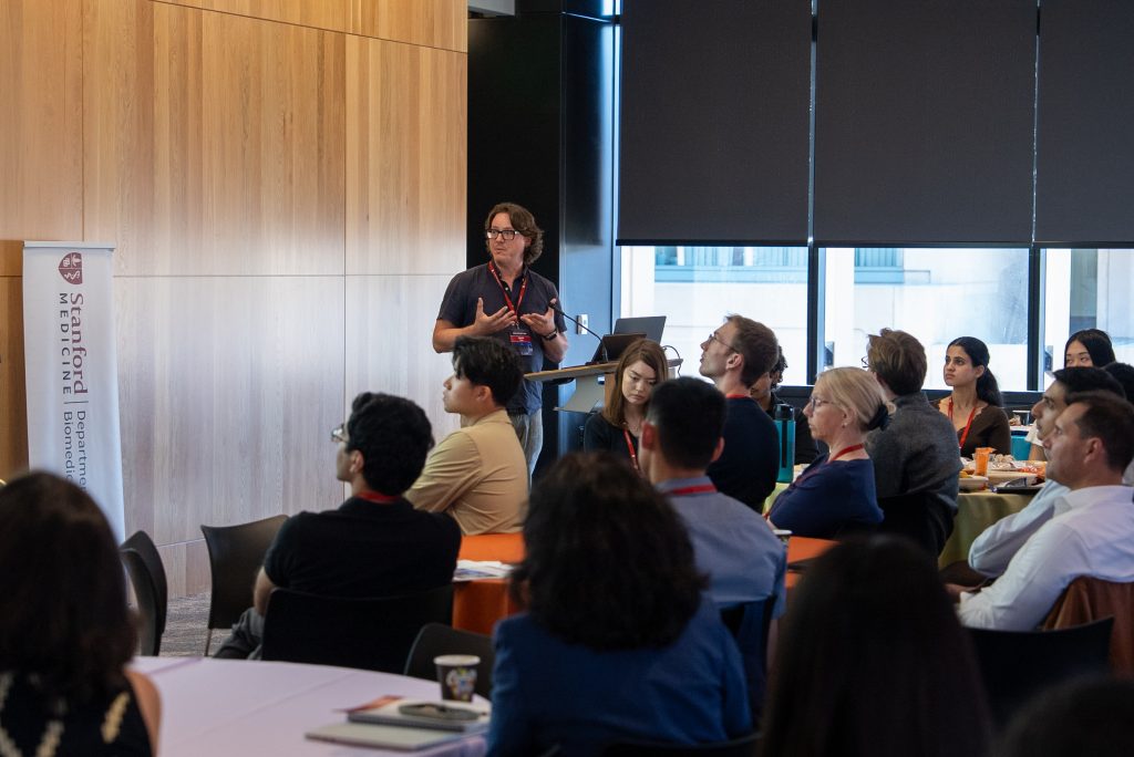 Jason Fries giving his talk at the 2026 DBDS Retreat.