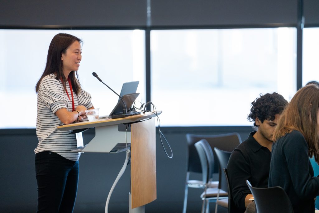 Serena Yeung-Levy giving her talk during the 2026 DBDS Retreat.