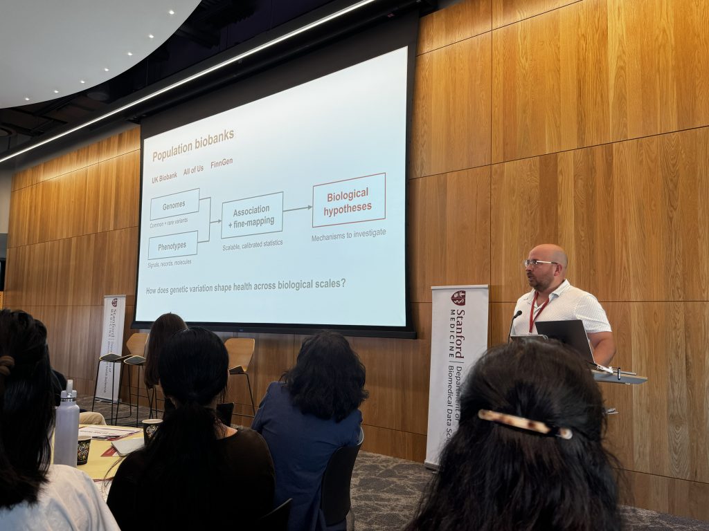 Manuel Rivas giving his lightning talk at the 2026 DBDS Retreat.