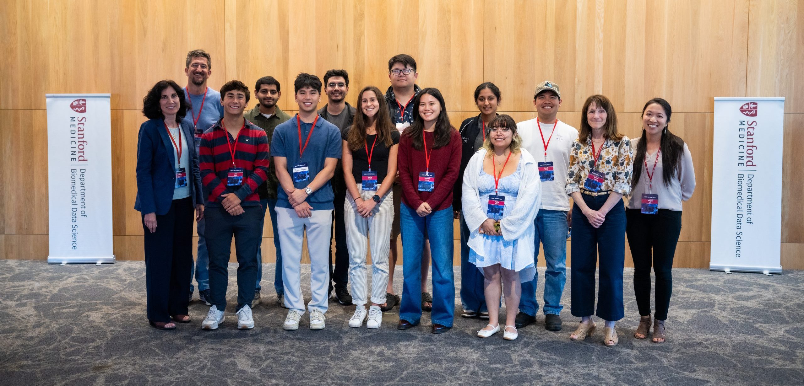 Group photos of Warren Alpert Scholars during the 2026 DBDS Retreat
